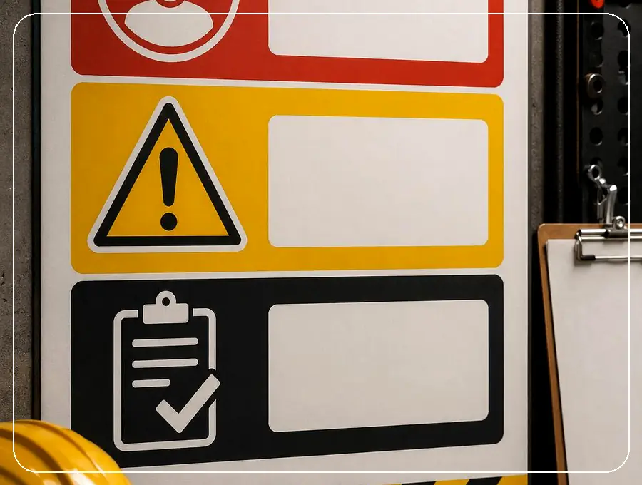 Плакат по охране труда: итоговая серия кадров с единым стилем и фокусом