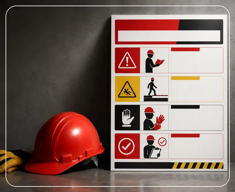 Плакат по охране труда: деталь композиции с главным объектом и воздухом