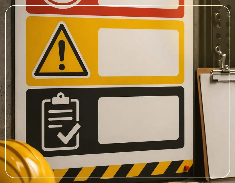 Плакат по охране труда: кадр серии с преимуществом и спокойной подписью