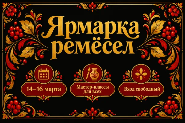 Пример слайда в стиле «Хохлома»
