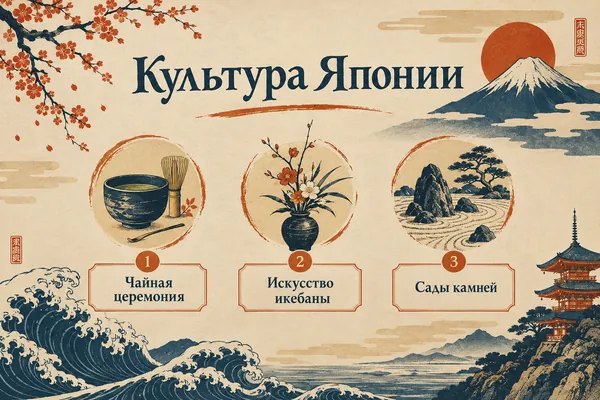 Пример слайда в стиле «Японская гравюра»