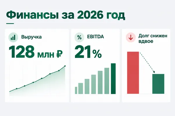 Пример слайда в стиле «Финансовый отчёт»