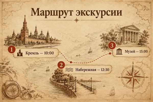 Пример слайда в стиле «Карта путешественника»
