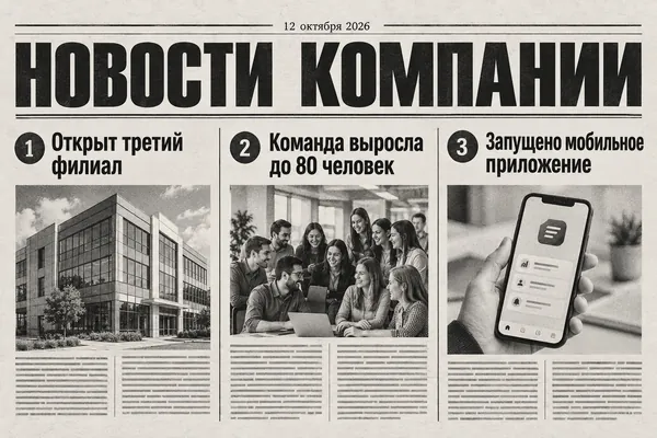 Пример слайда в стиле «Газетная полоса»