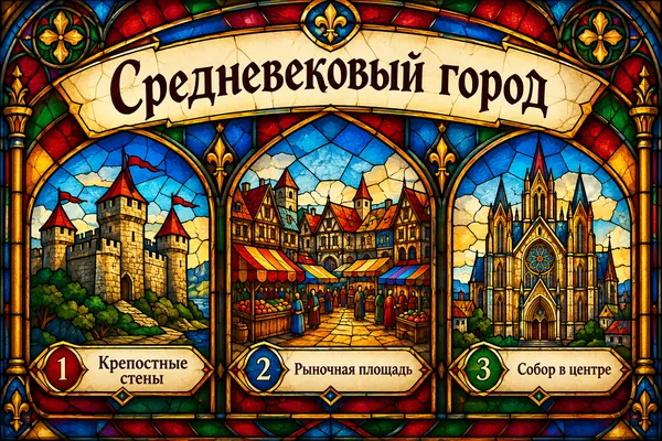 Пример слайда в стиле «Витраж»