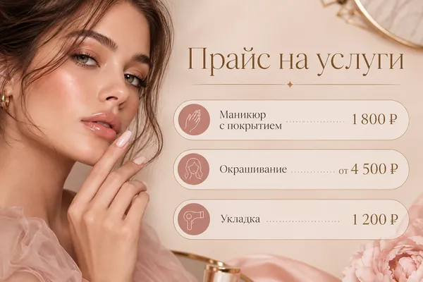 Пример слайда в стиле «Салон красоты»