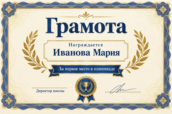 Пример слайда в стиле «Классическая грамота»