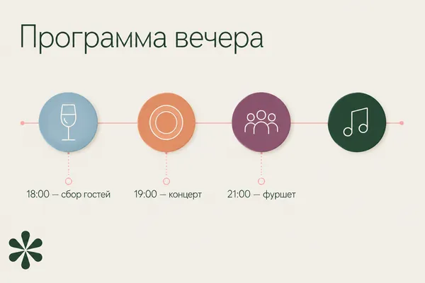 Пример слайда в стиле «Программа вечера»
