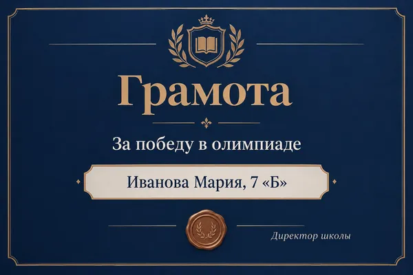 Пример слайда в стиле «Герб и золото»