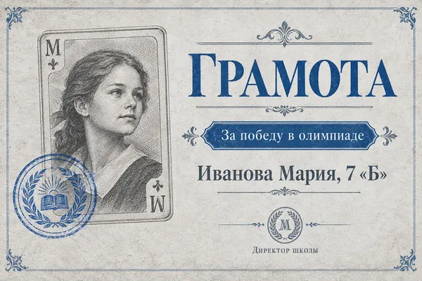 Пример слайда в стиле «Гравюра и штамп»
